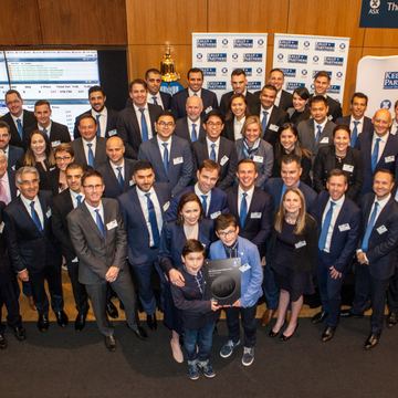 Brett and Rebecca Kelly at the ASX on listing day, 2017